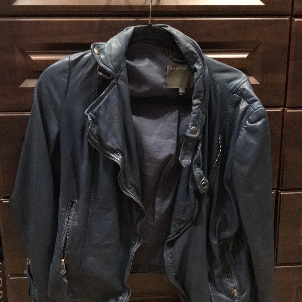 Leather motorcycle jacket